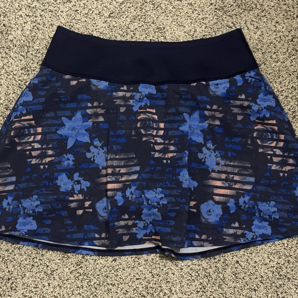 Puma Floral Blue and Black Tennis/Gold Skirt